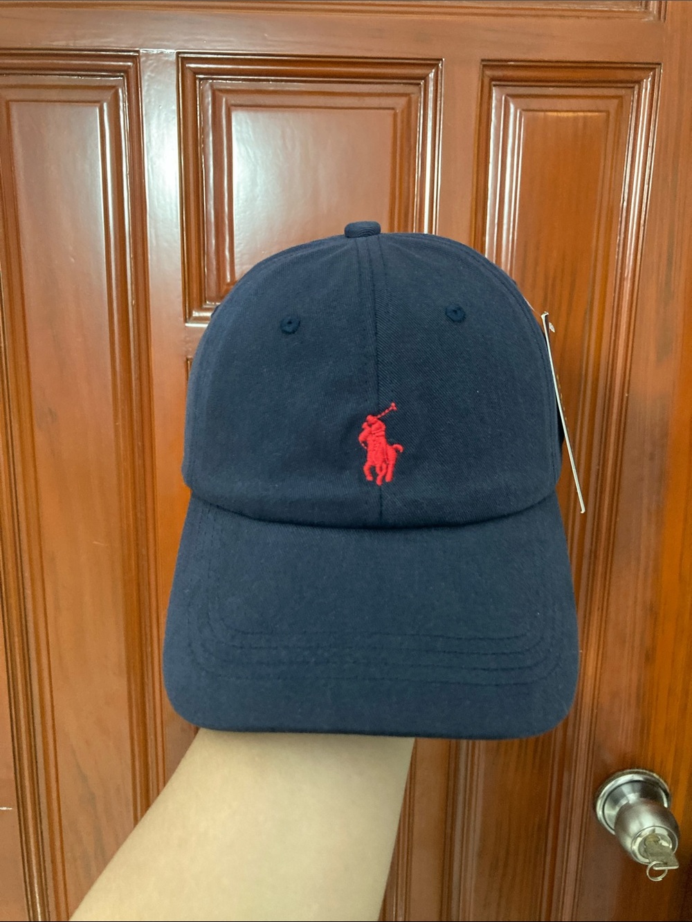 Polo by Ralph Lauren Navy Cap with Red Pony Embroidery